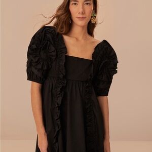 Elegant Black Puff Sleeve Dress